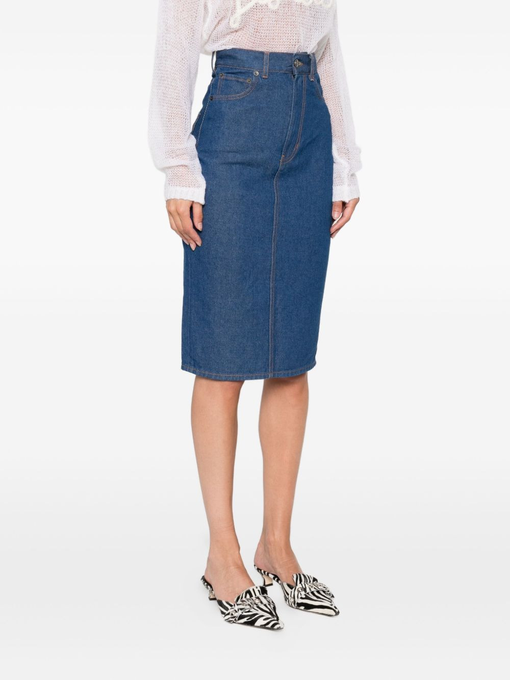 denim pencil skirt - 3