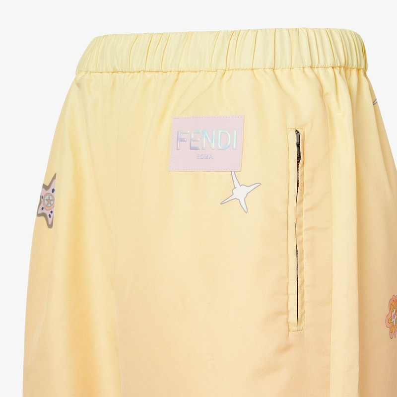 Fantastic Fendi Future Pants Pink and yellow printed nylon pants 3