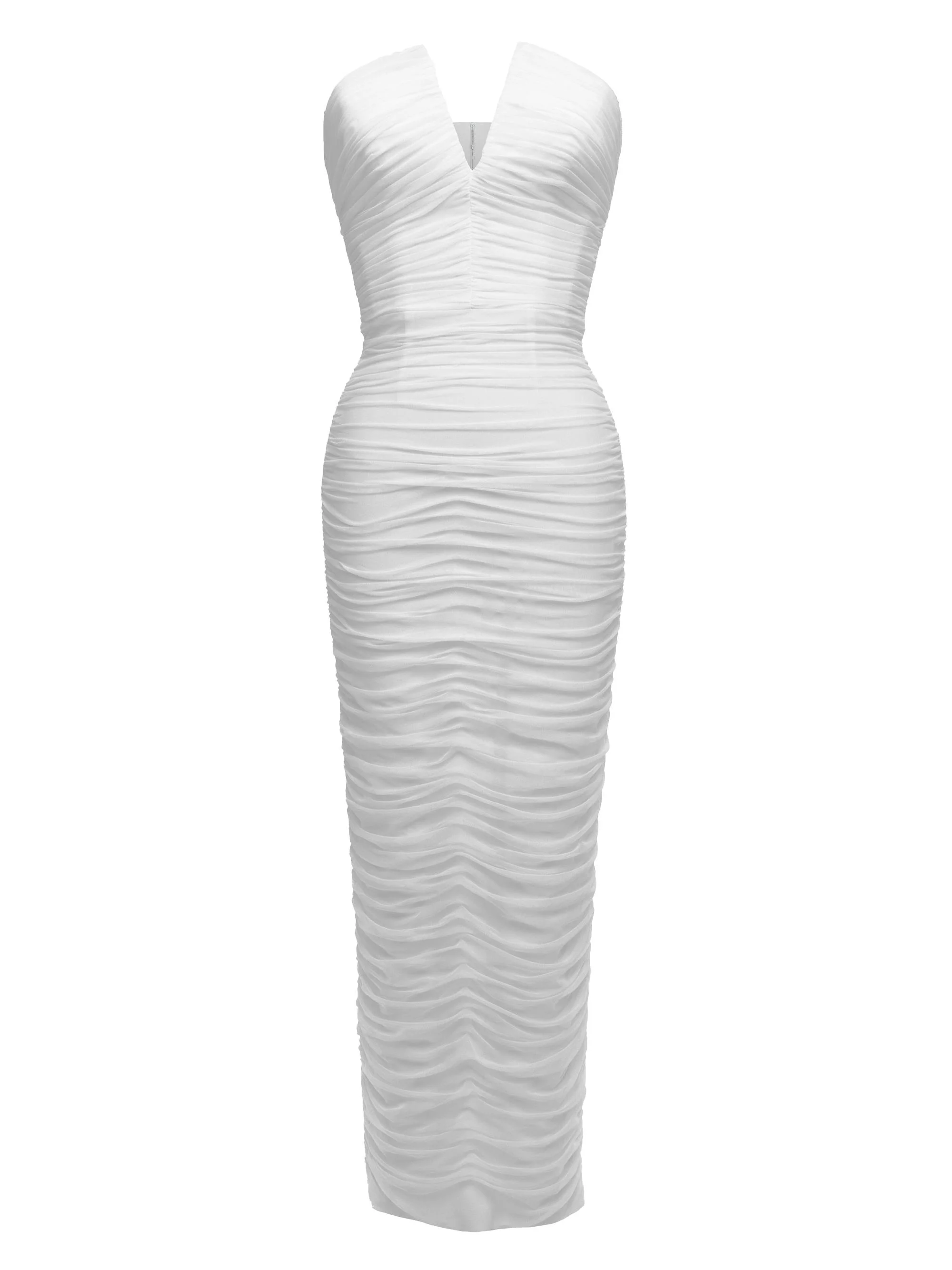 Women's Ferra Ruched V-Neck Cocktail Dress - Off White - 1