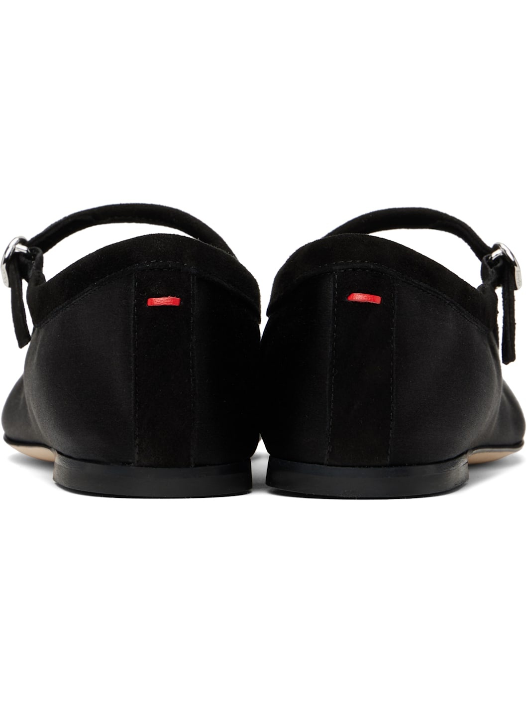 Black Uma Satin Toe-Cap Ballerina Flats - 2