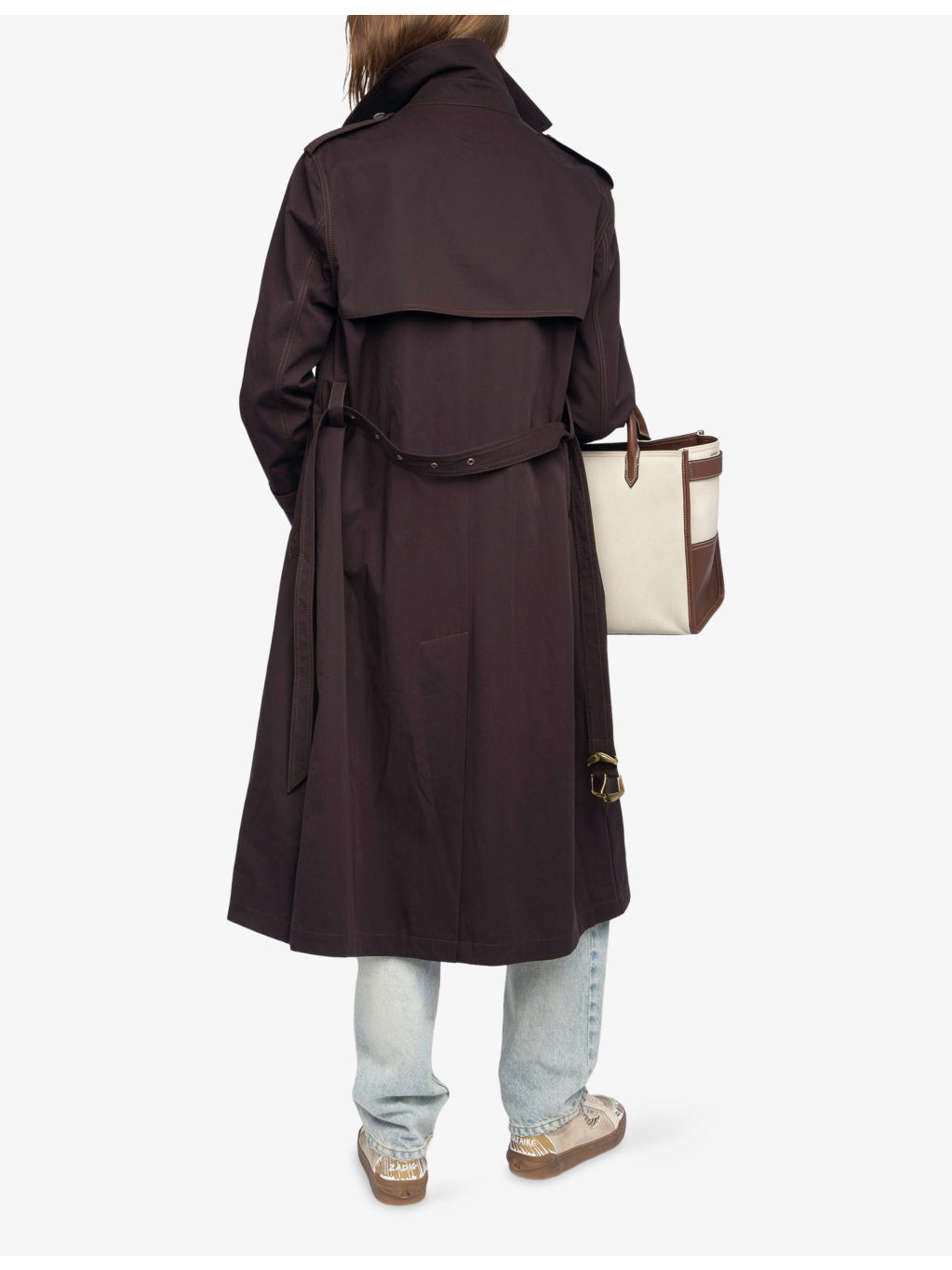 Kenar Double-Breasted Cotton Trench Coat - 4