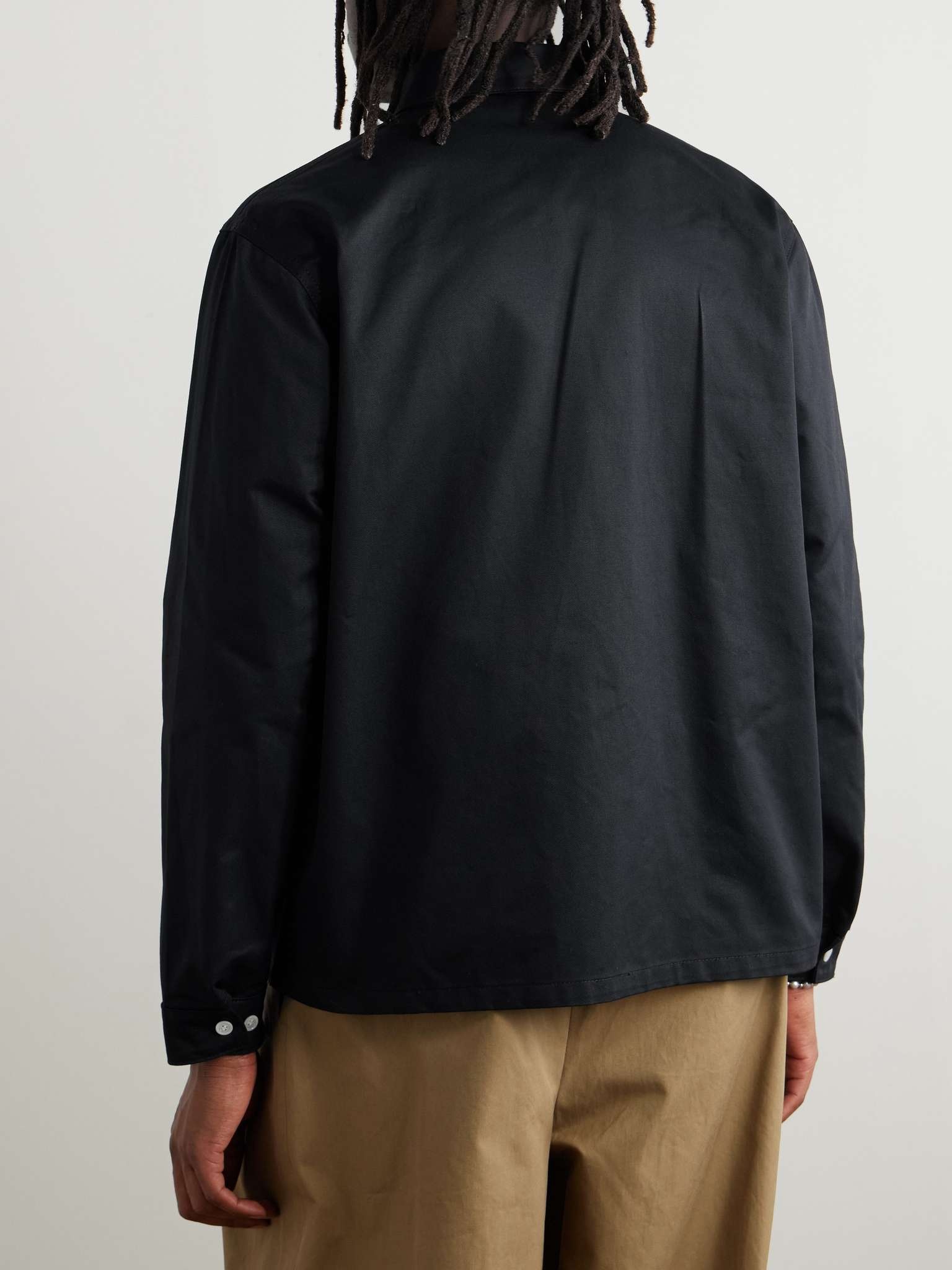 Logo-Embroidered Cotton-Gabardine Overshirt - 4