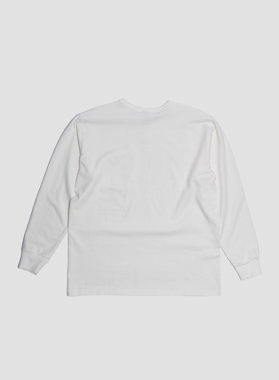 Allevol Heavy Duty Crew Neck Pocket Long Sleeve T-Shirt in White - 3