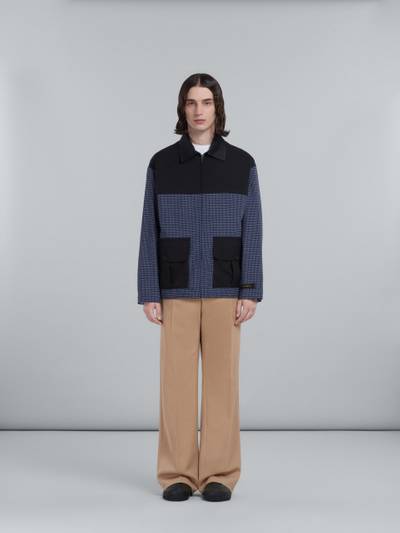 Marni JACKET IN TROPICAL WOOL WITH BLUE CHECKS outlook