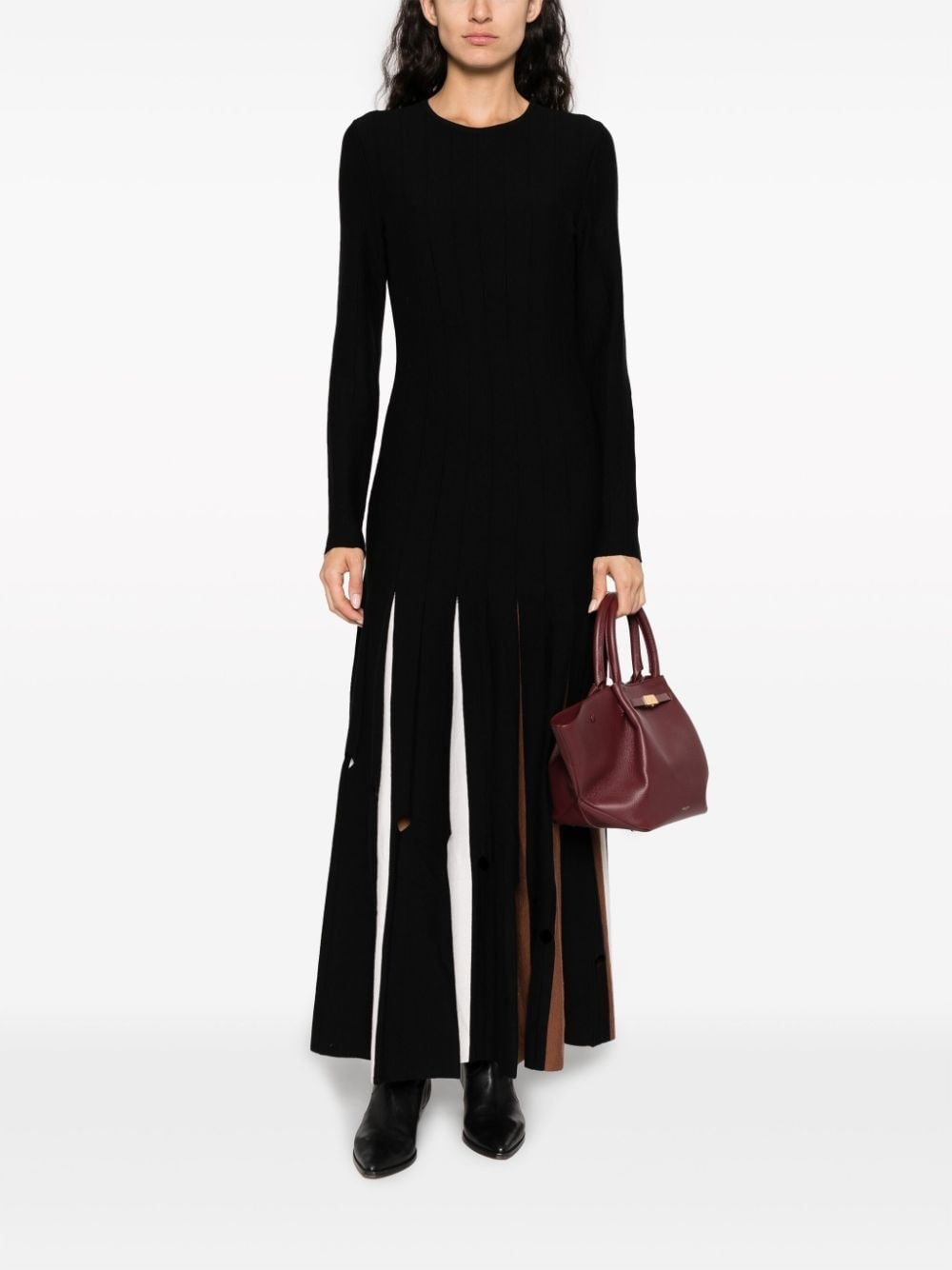 pleat-detailing wool dress - 2