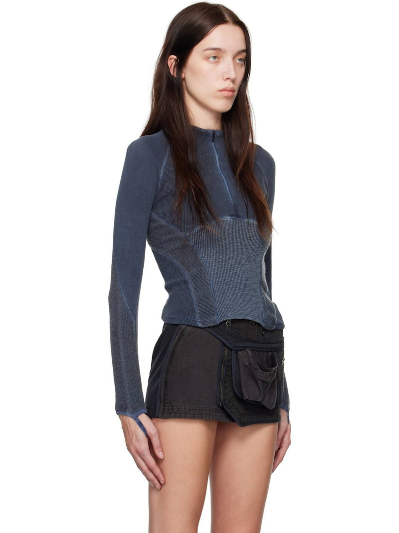 HYEIN SEO Navy Half-Zip Raglan Sweater outlook
