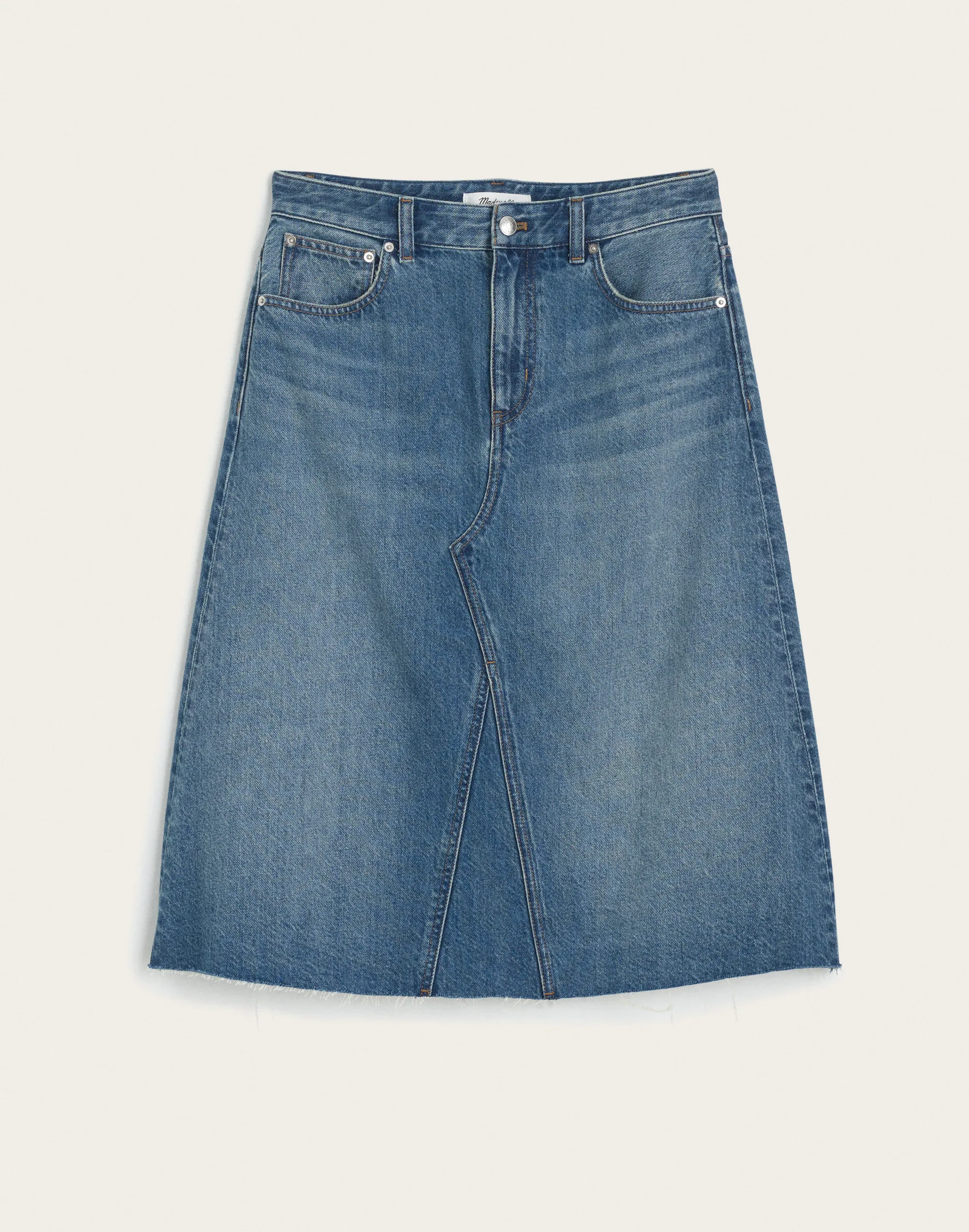 Denim Midi Skirt - 1