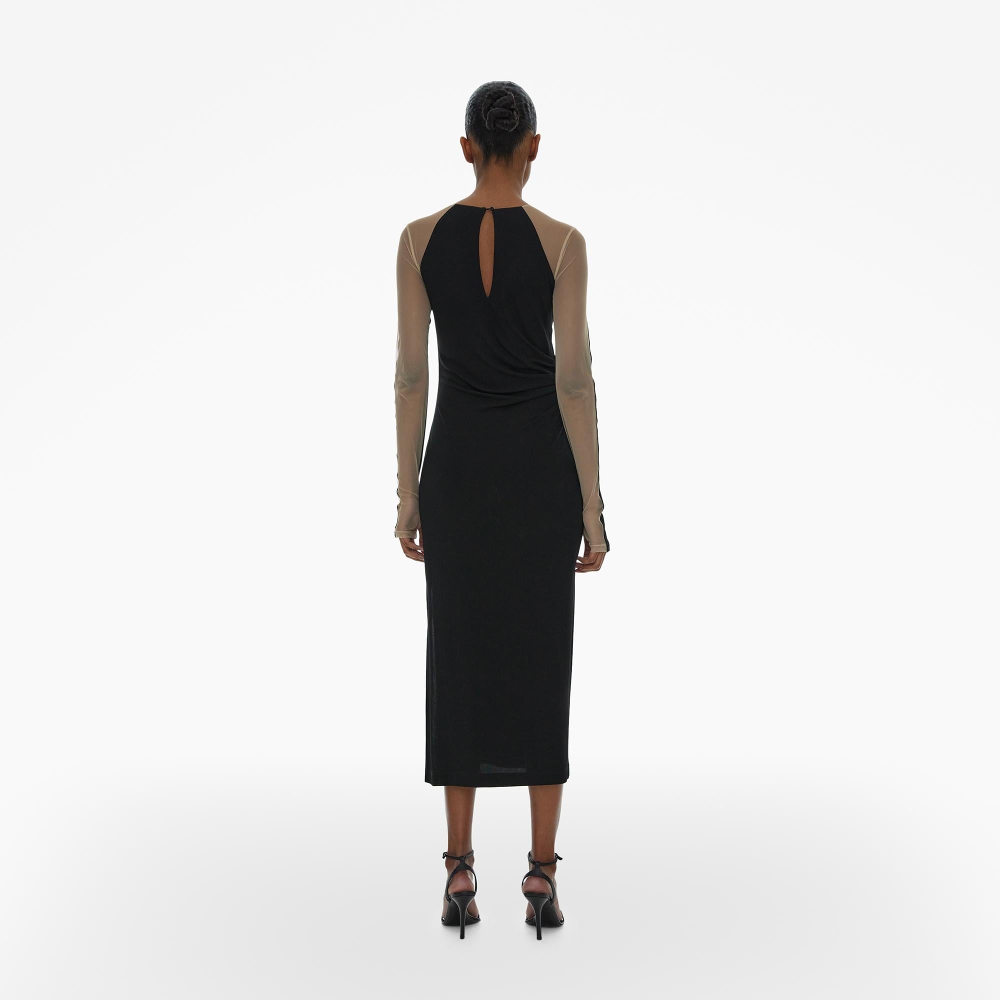 SHEER SLEEVE DRESS - 4