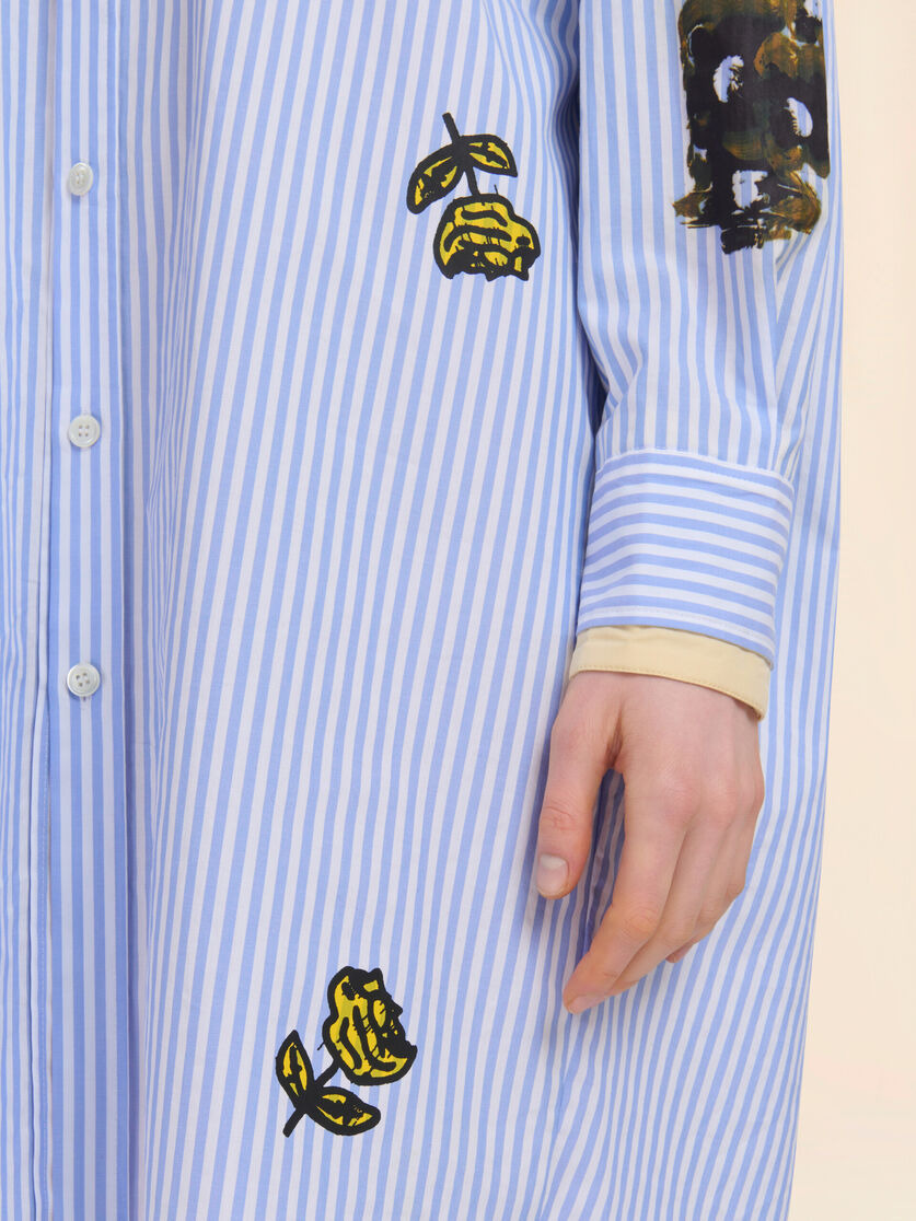 LIGHT BLUE STRIPED POPLIN SHIRT DRESS - 5