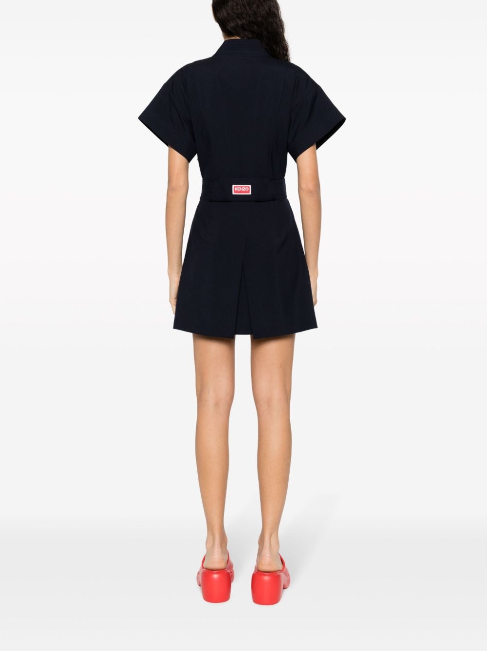 pleated wrap minidress - 4