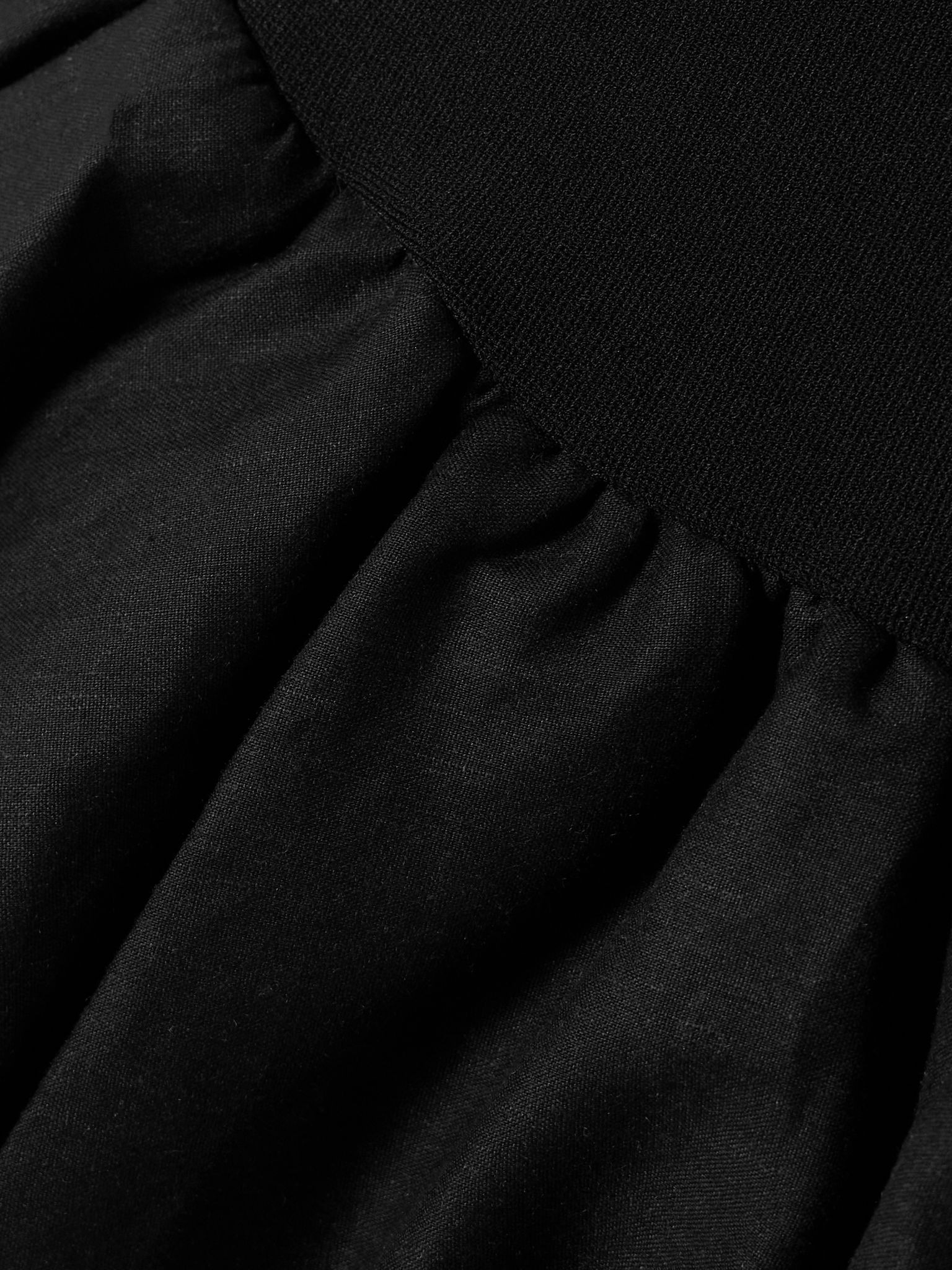 Pollie strapless stretch recycled-knit and linen-blend mini dress Black - 4