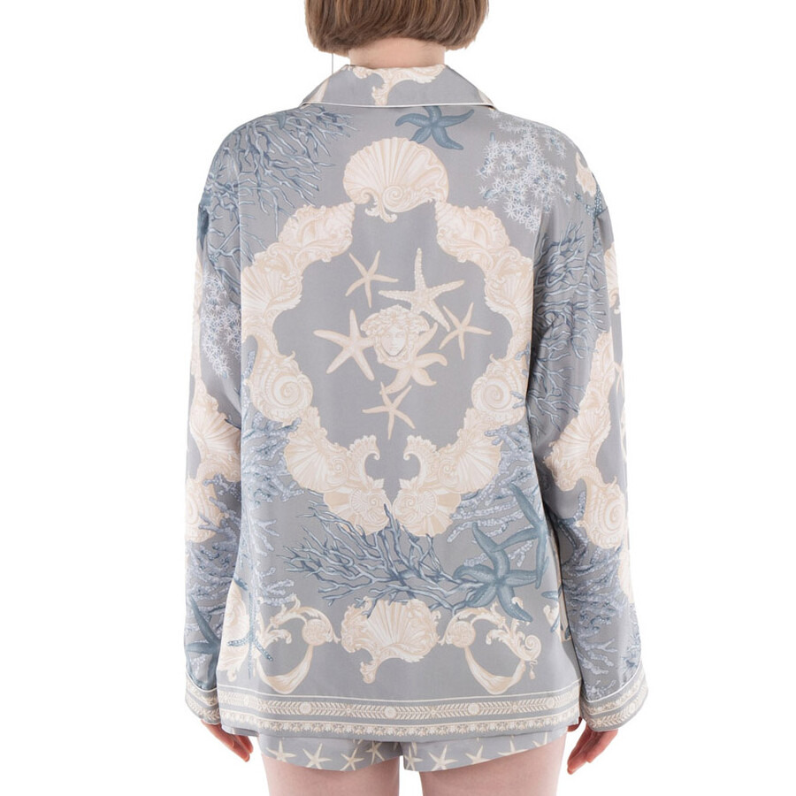 Versace Barocco Sea Silk Oversize Shirt - 2