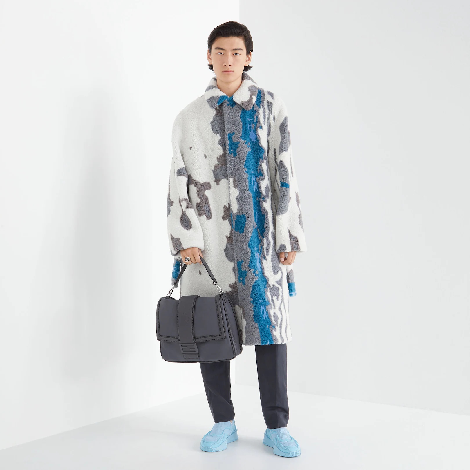 Multicolor shearling coat - 4