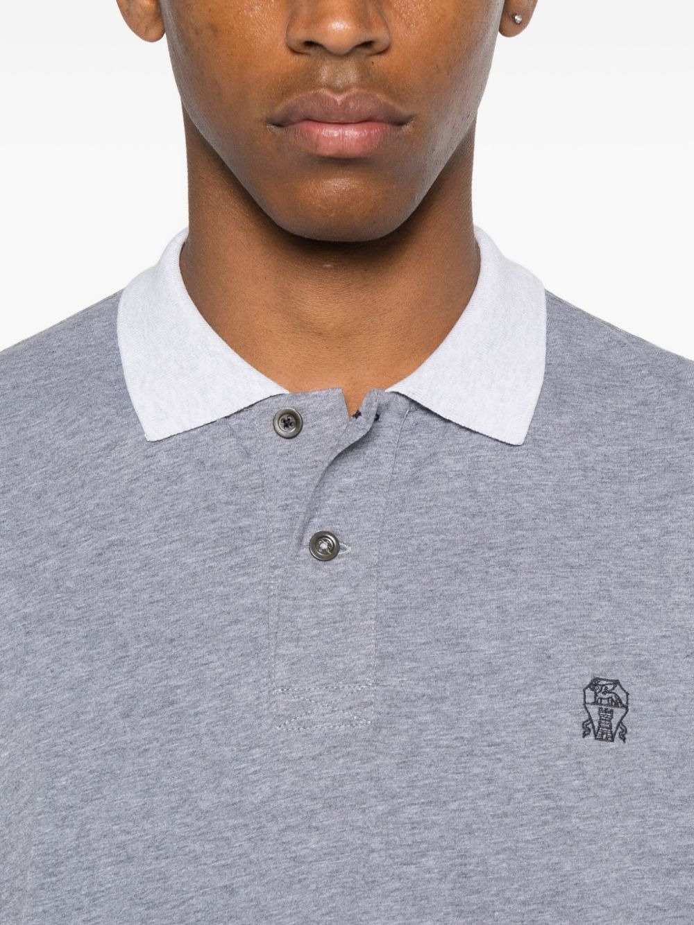 long-sleeve cotton polo shirt - 4