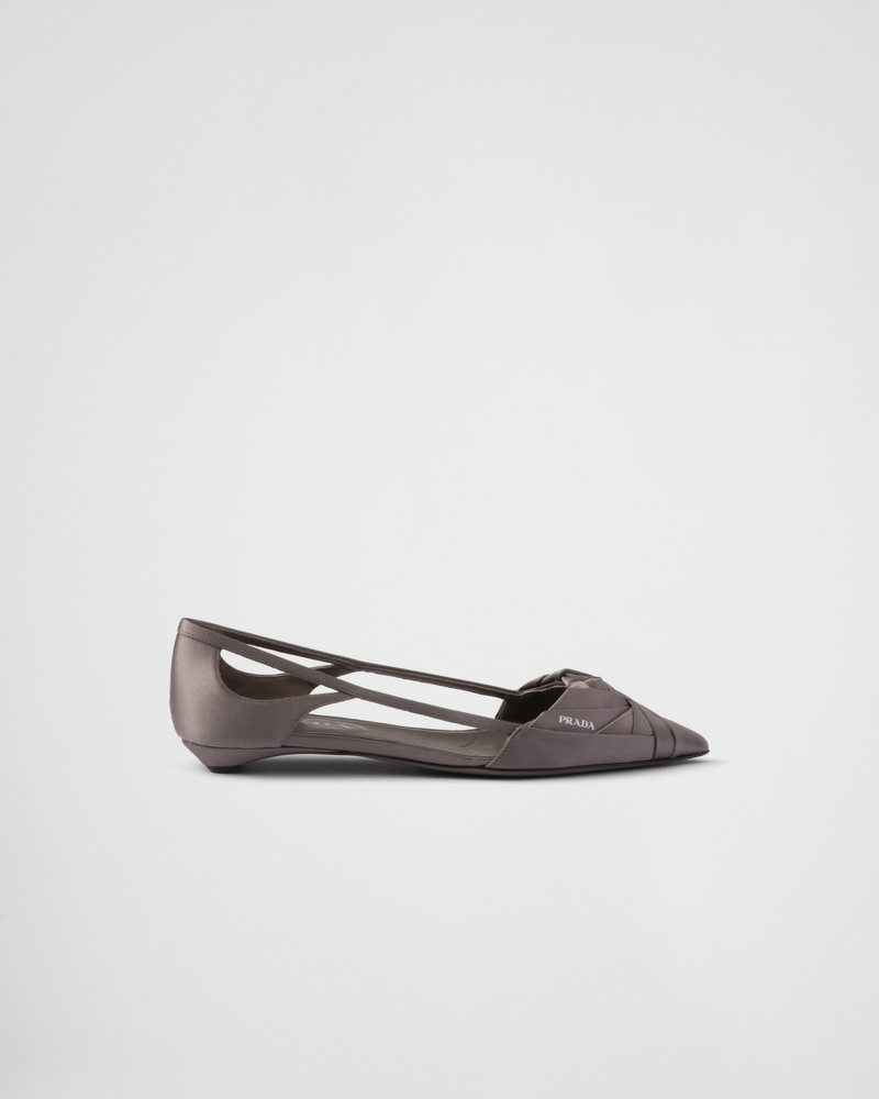 Prada Satin cut-out ballerinas outlook