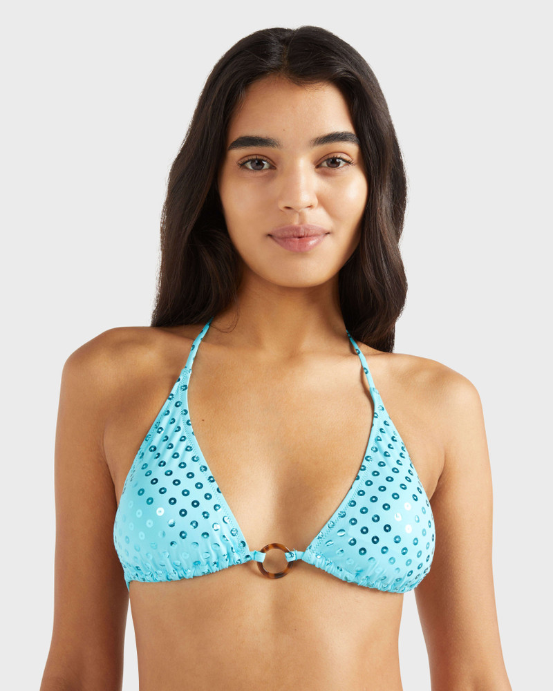 Women Triangle Bikini Top Relief Sparkling 5