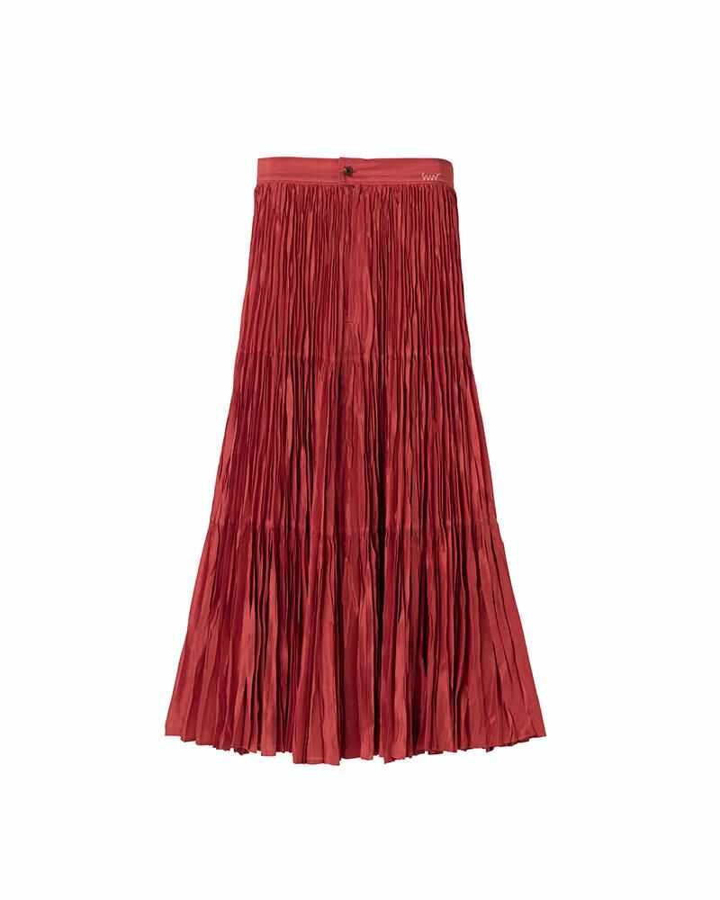 LISE PLEATED SKIRT RED - 2