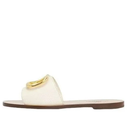 (WMNS) Valentino Calfskin Point Vlogo Signature Slide 'Ivory' S0M21HWS098 - 1