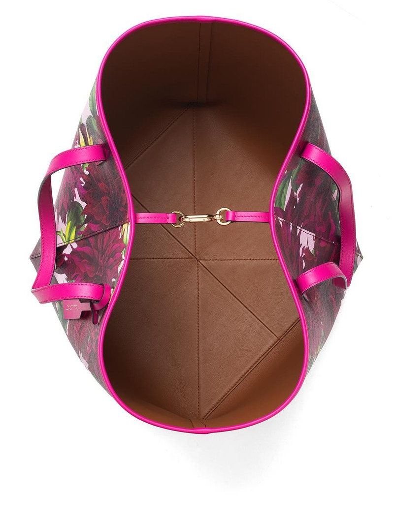 MEDIUM DAHLIA PRINTED SQUARE TOTE 5