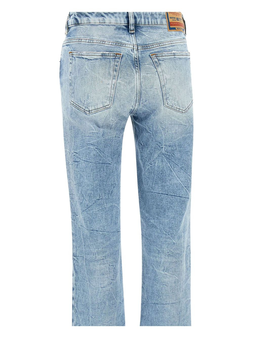 faded straight-leg jeans - 3