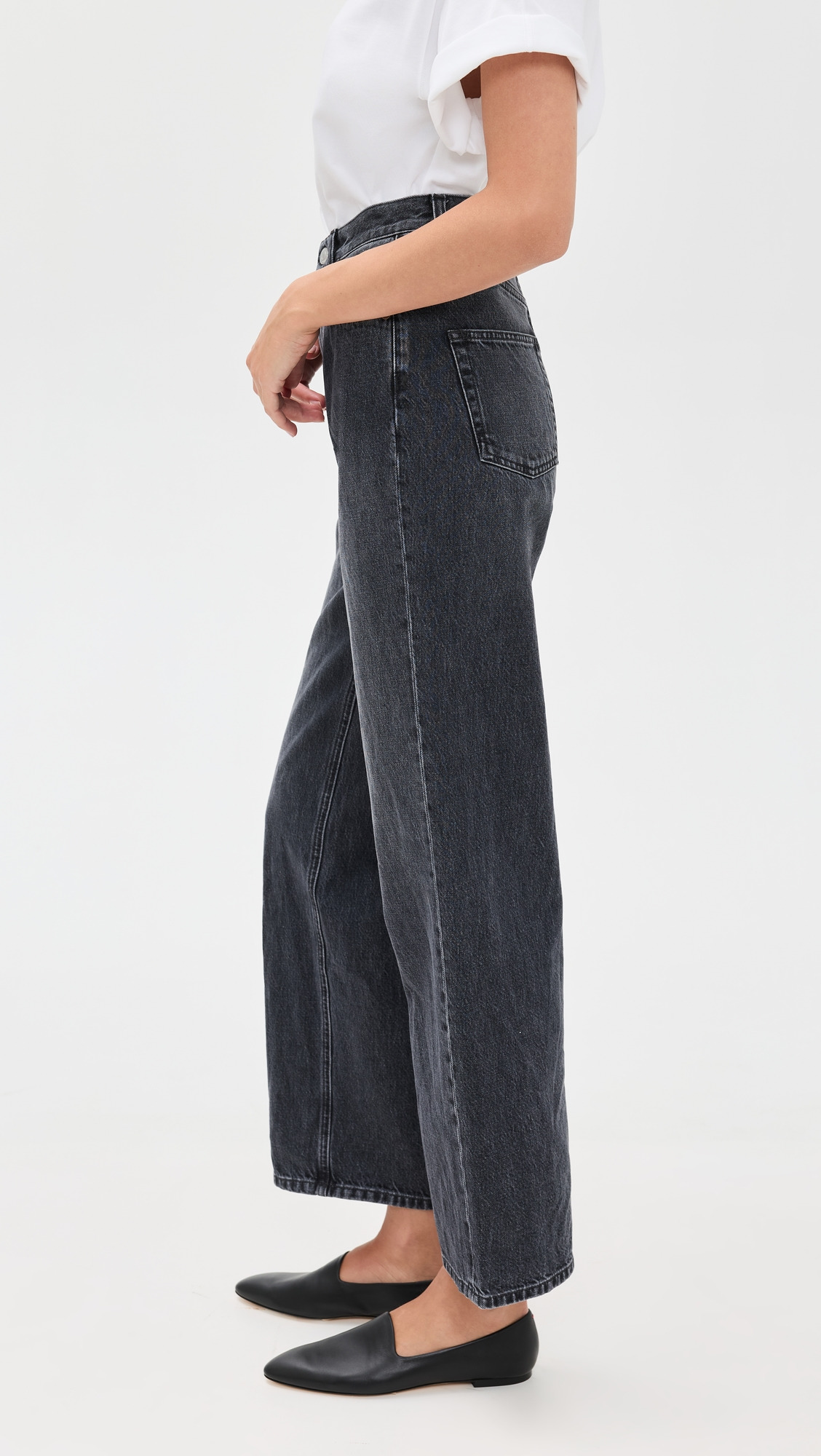 Wide Leg Denim Jeans - 3