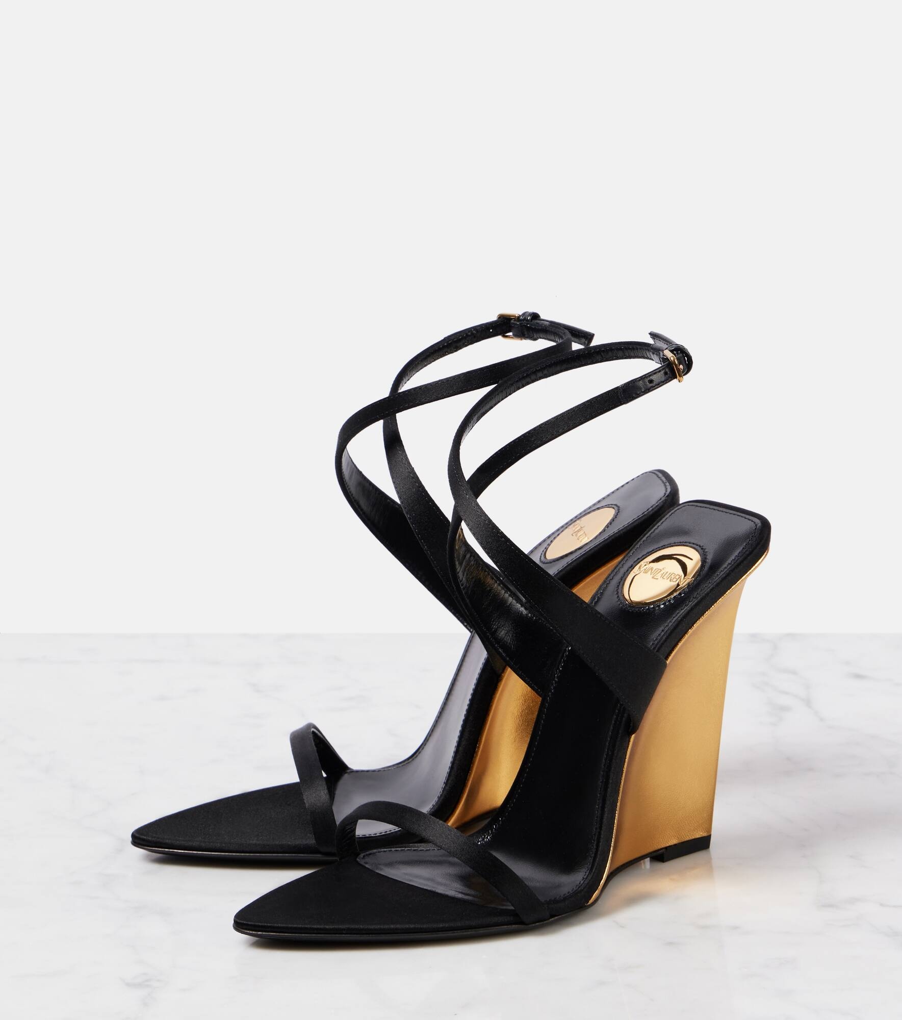 Salomé 110 satin wedge sandals - 4