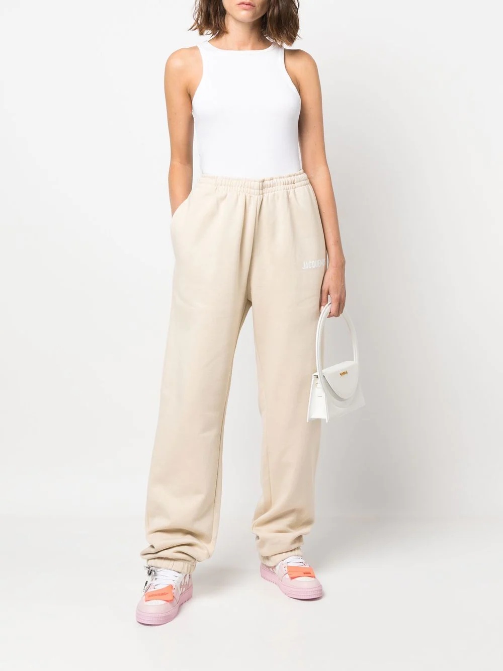 logo-print organic cotton track pants - 3