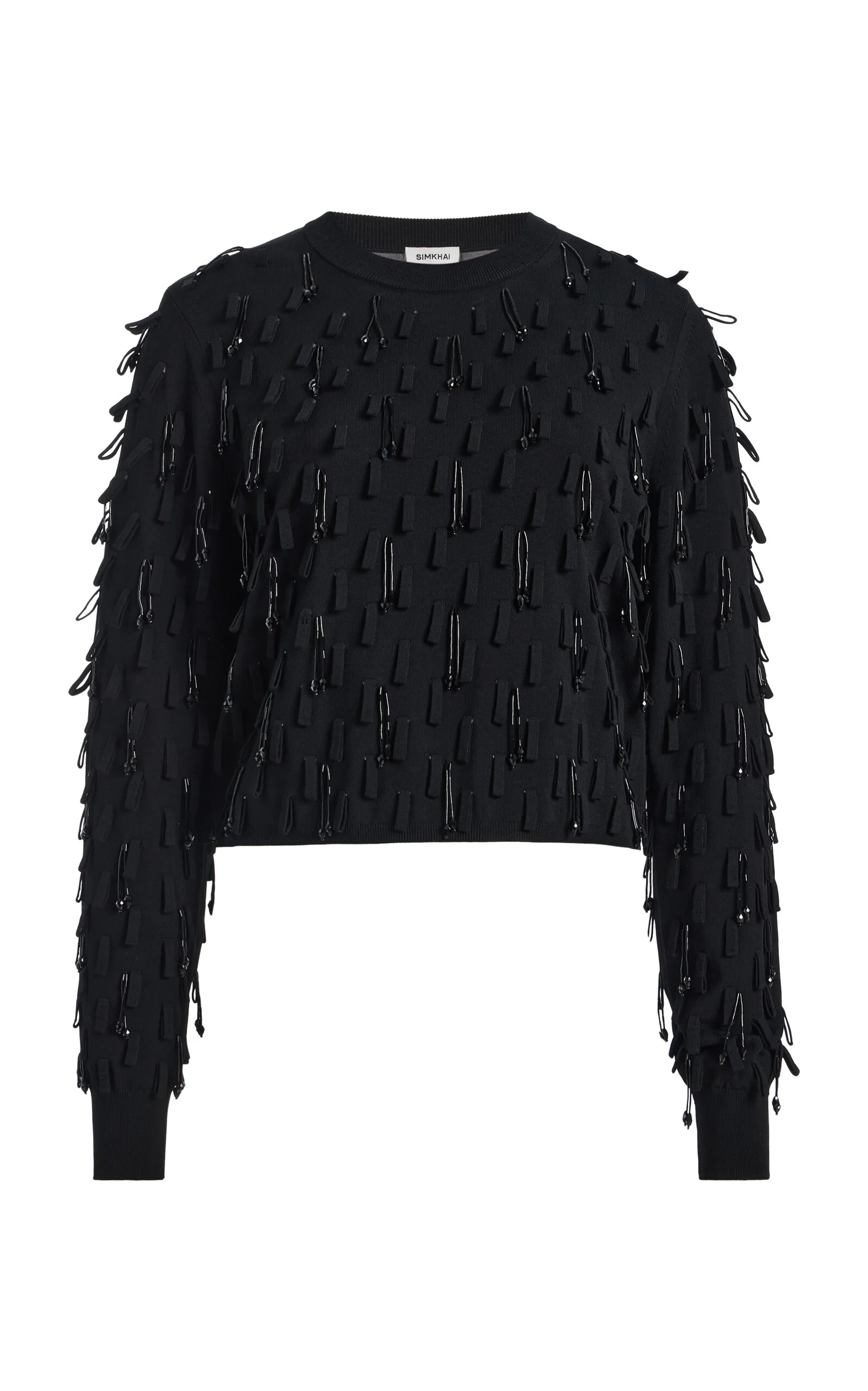 Myra Bead-Embellished Knit Top black - 1