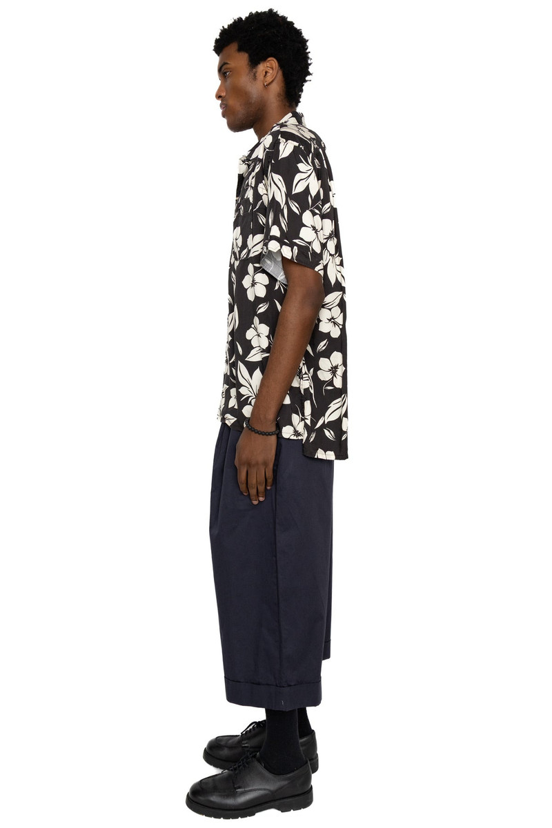 Engineered Garments Camp Shirt Tencel Floral Print - Black / Natural outlook