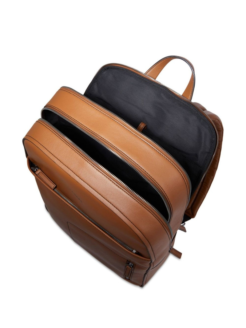 logo-print leather backpack 4