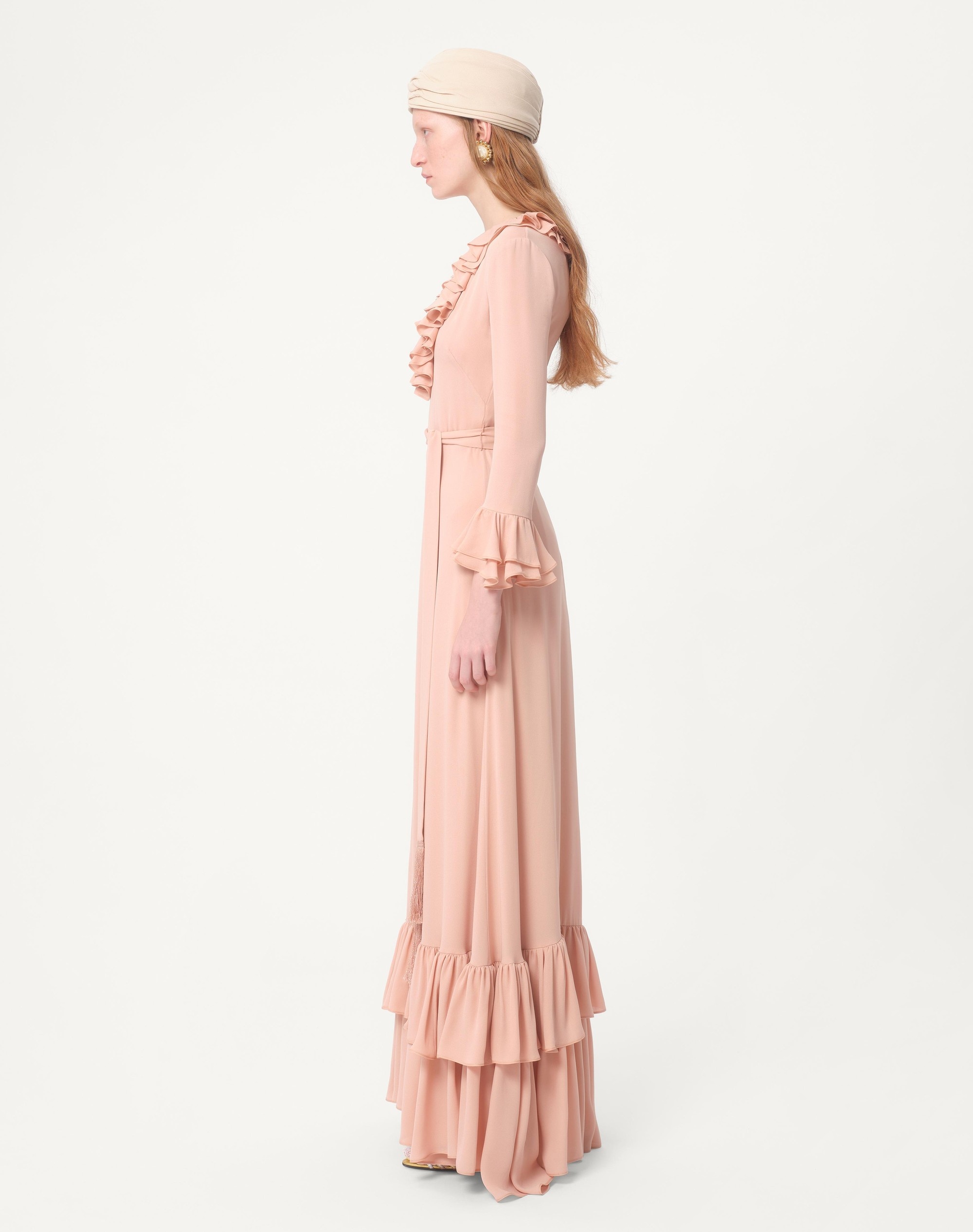 EMBROIDERED GEORGETTE EVENING DRESS - 8
