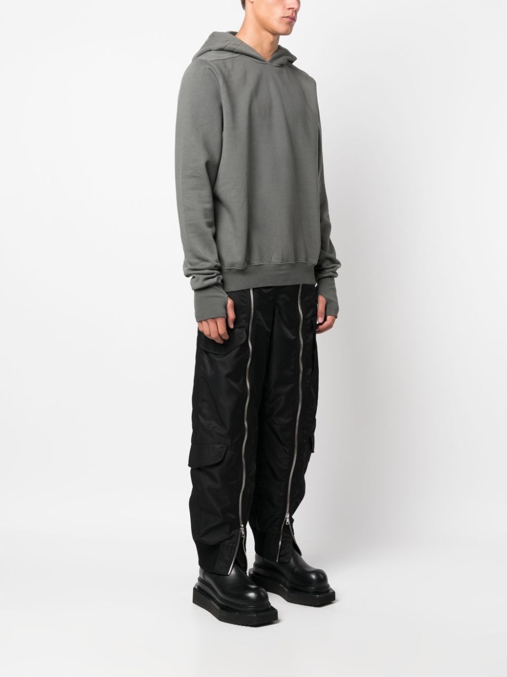 extra-long sleeve cotton hoodie - 3
