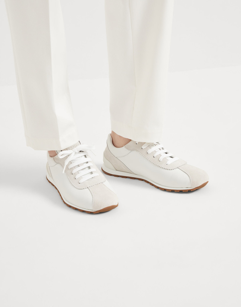 Suede and calfskin runners with monili 4