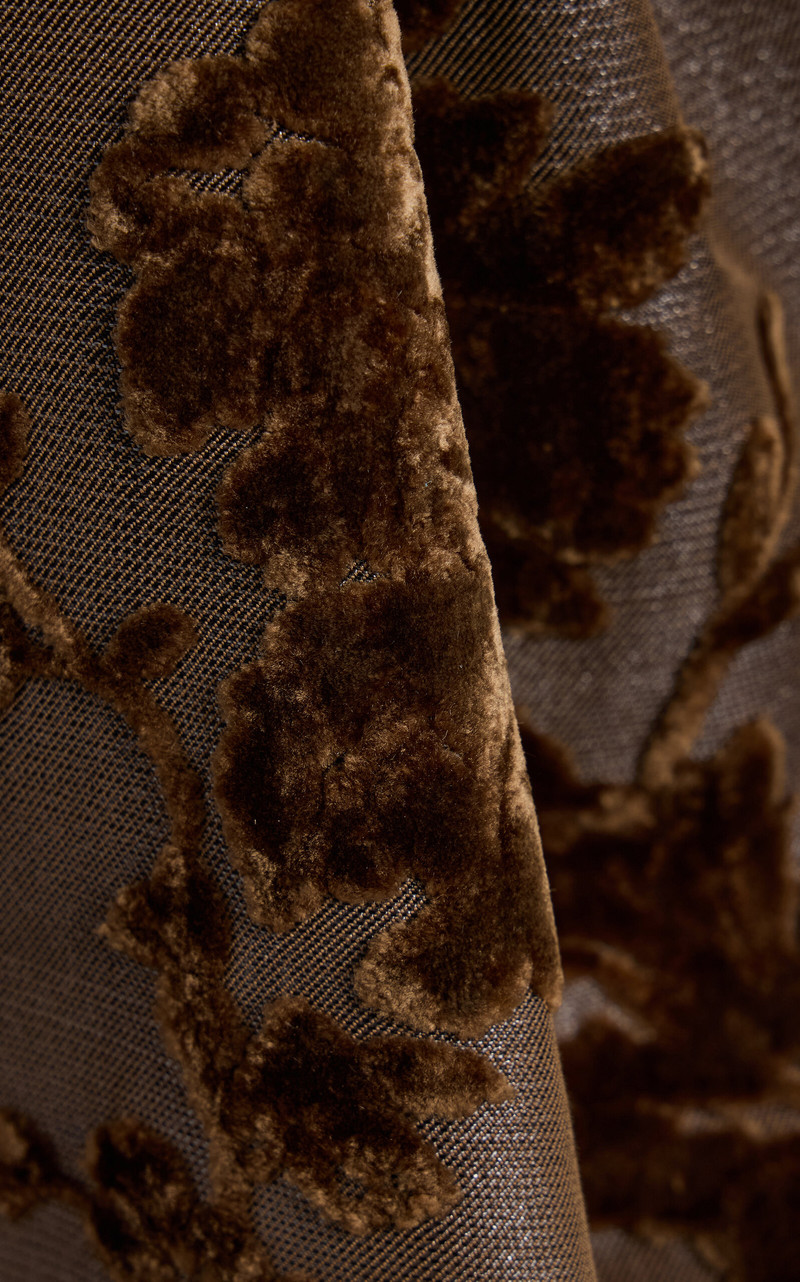 Peony Velvet-Jacquard Midi Cocktail Dress brown 7