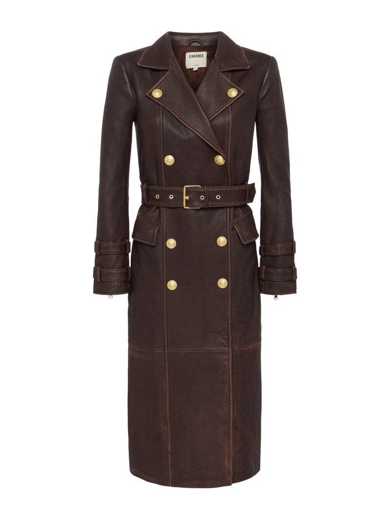 Celina Leather Trench Coat 1