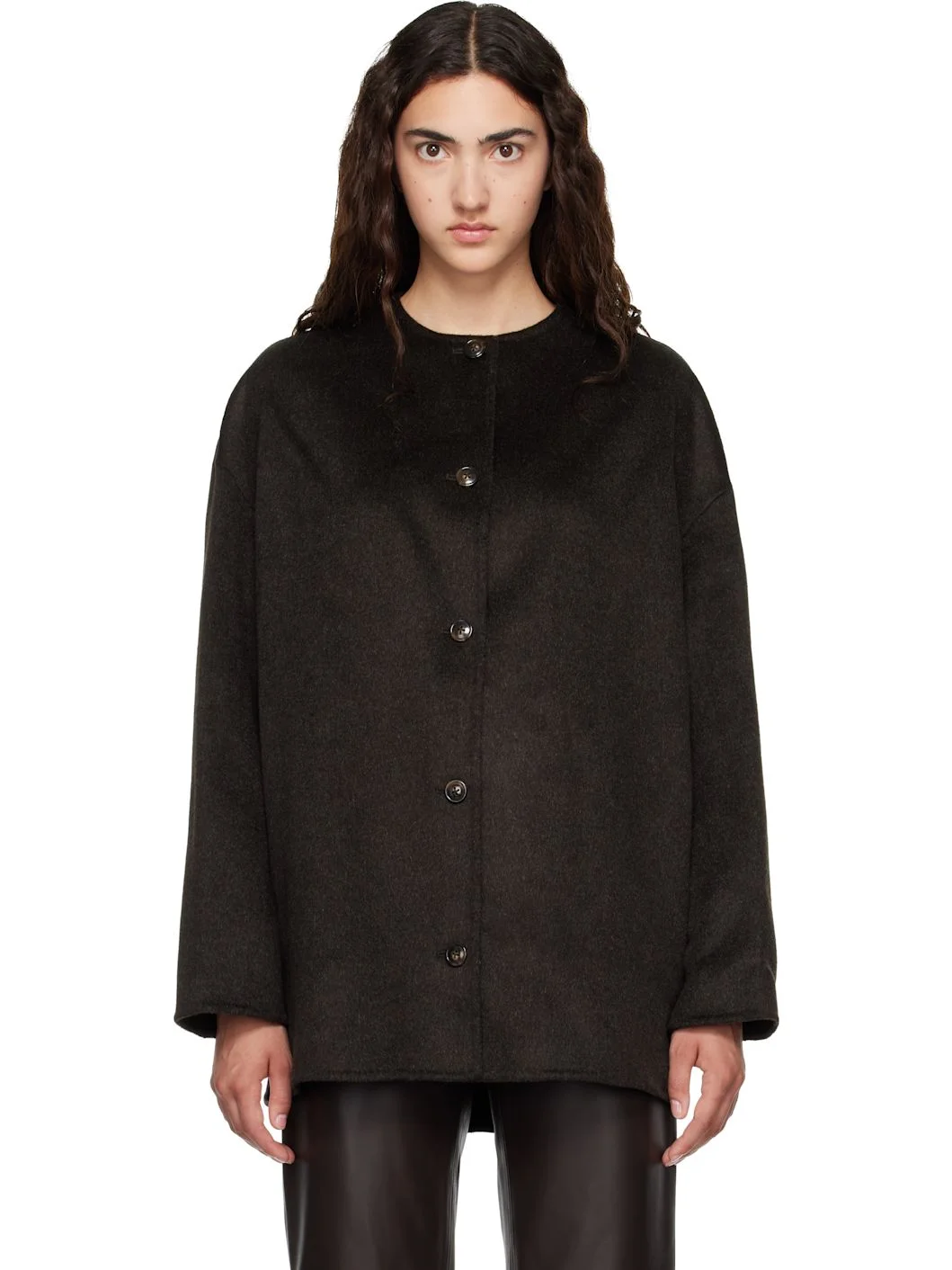 Brown DUNNE LDS Oval-Shaped Short Coat - 1