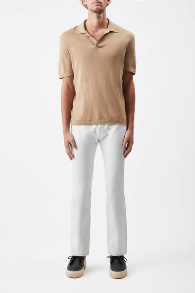 GABRIELA HEARST Stendhal Knit Short Sleeve Polo in Camel Cashmere outlook