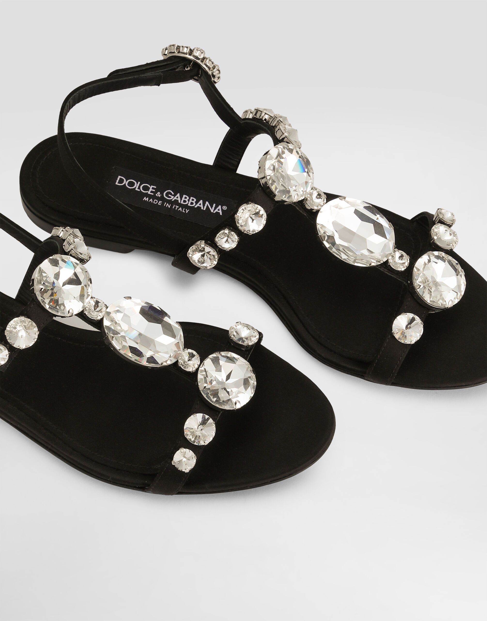 Satin sandals with gemstone embellishment - 4