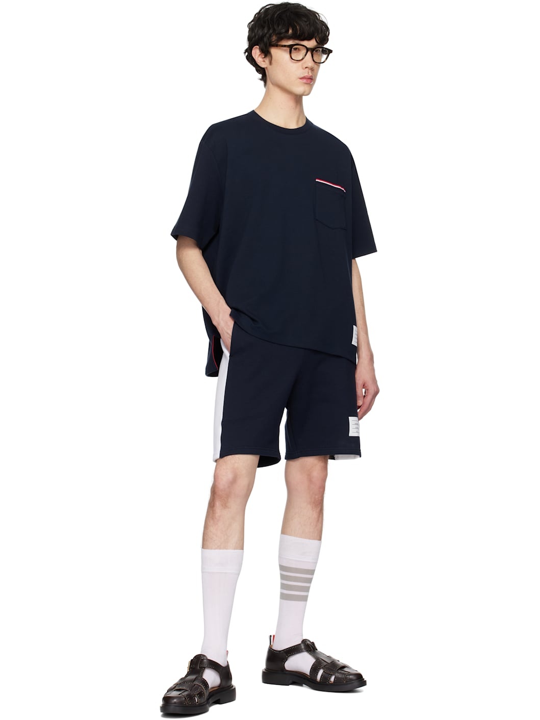 Navy Oversized Short Sleeve Pocket T-shirt - 4