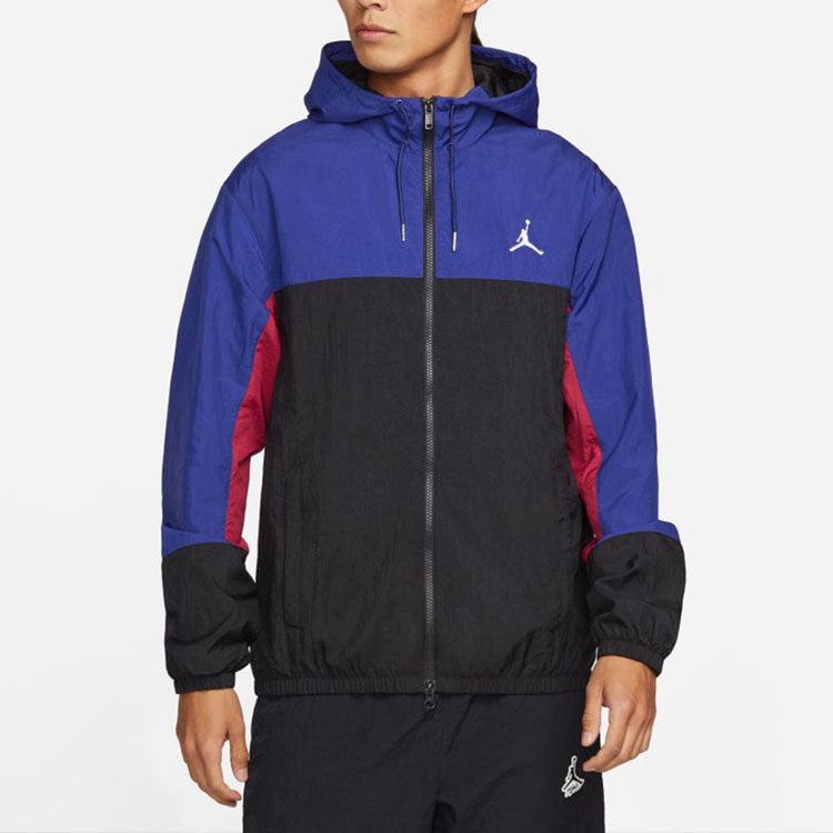 Air Jordan SS22 Colorblock Zipper Long Sleeves Hooded Jacket Blue DJ0253-455 - 2