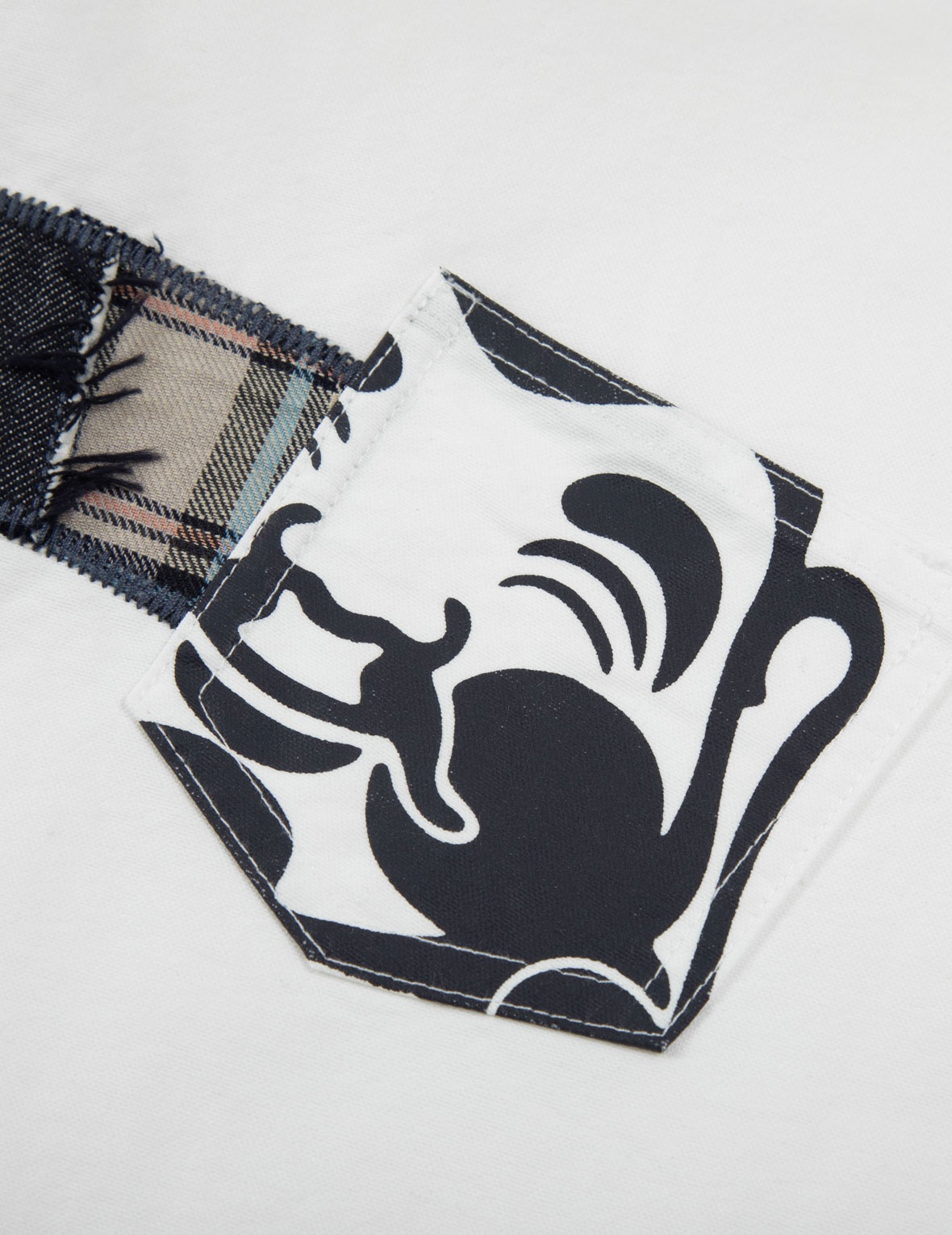 GODHEAD PRINT AND PATCHWORK SEAGULL LOOSE FIT SHIRT - 7