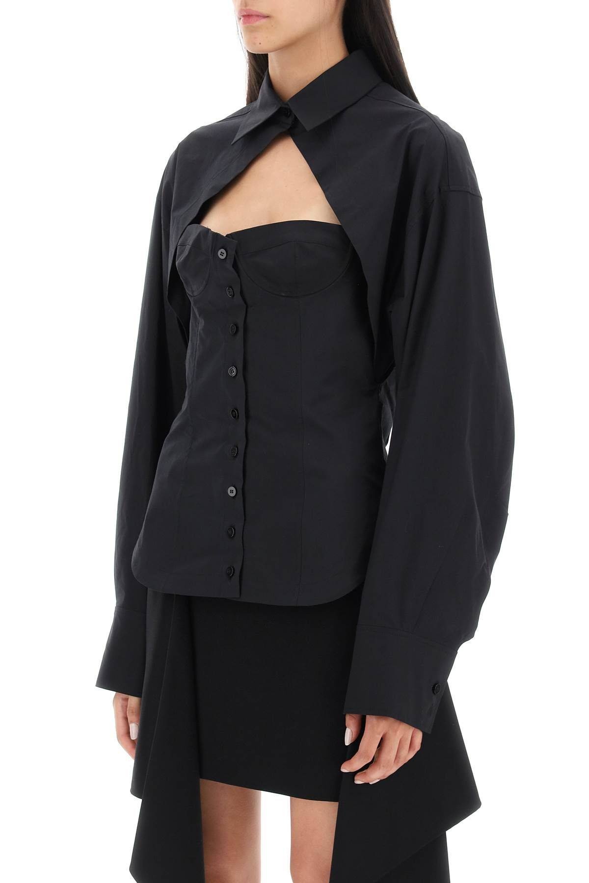 Tシャツ・カットソー THE ATTICO FW23 'Bustier' shirt (237WCH12C070 100) The Attico bustier shirt - Black - Women | 237WCH12C070100