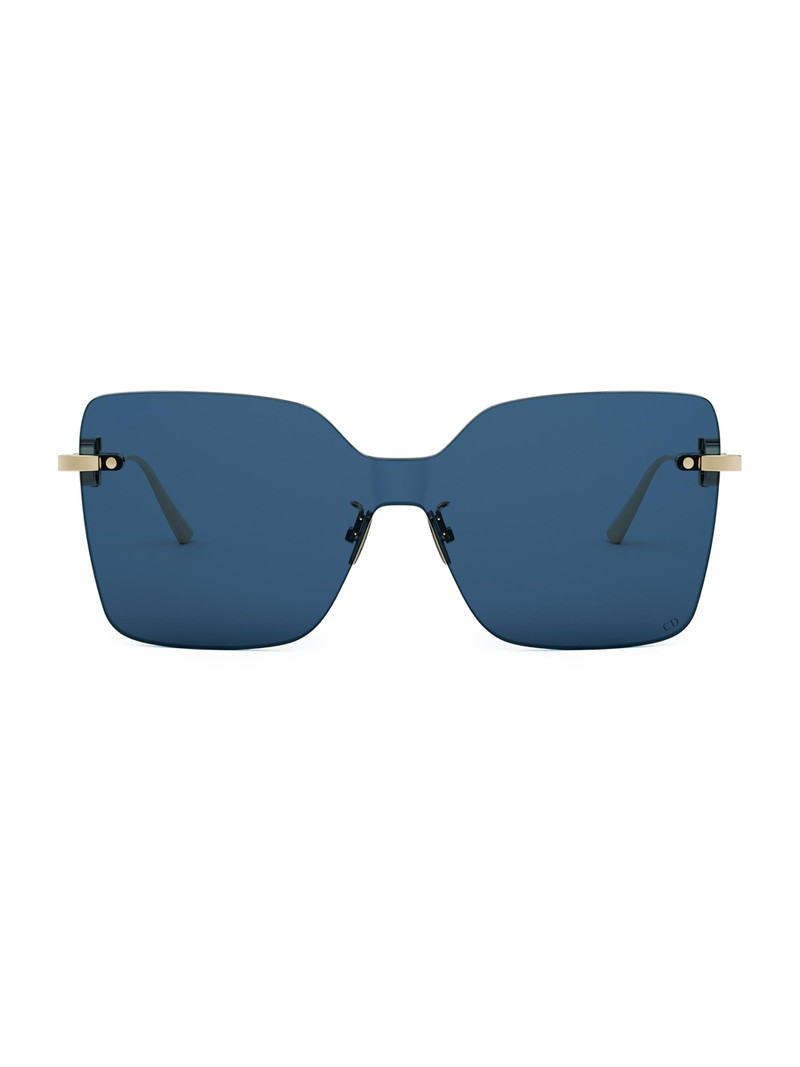 Women's CD Chain M1U 140MM Shield Sunglasses - Gold Dark Blue 1