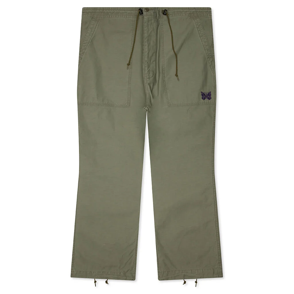 REVERSED SATEEN STRING FATIGUE PANT - OLIVE - 1