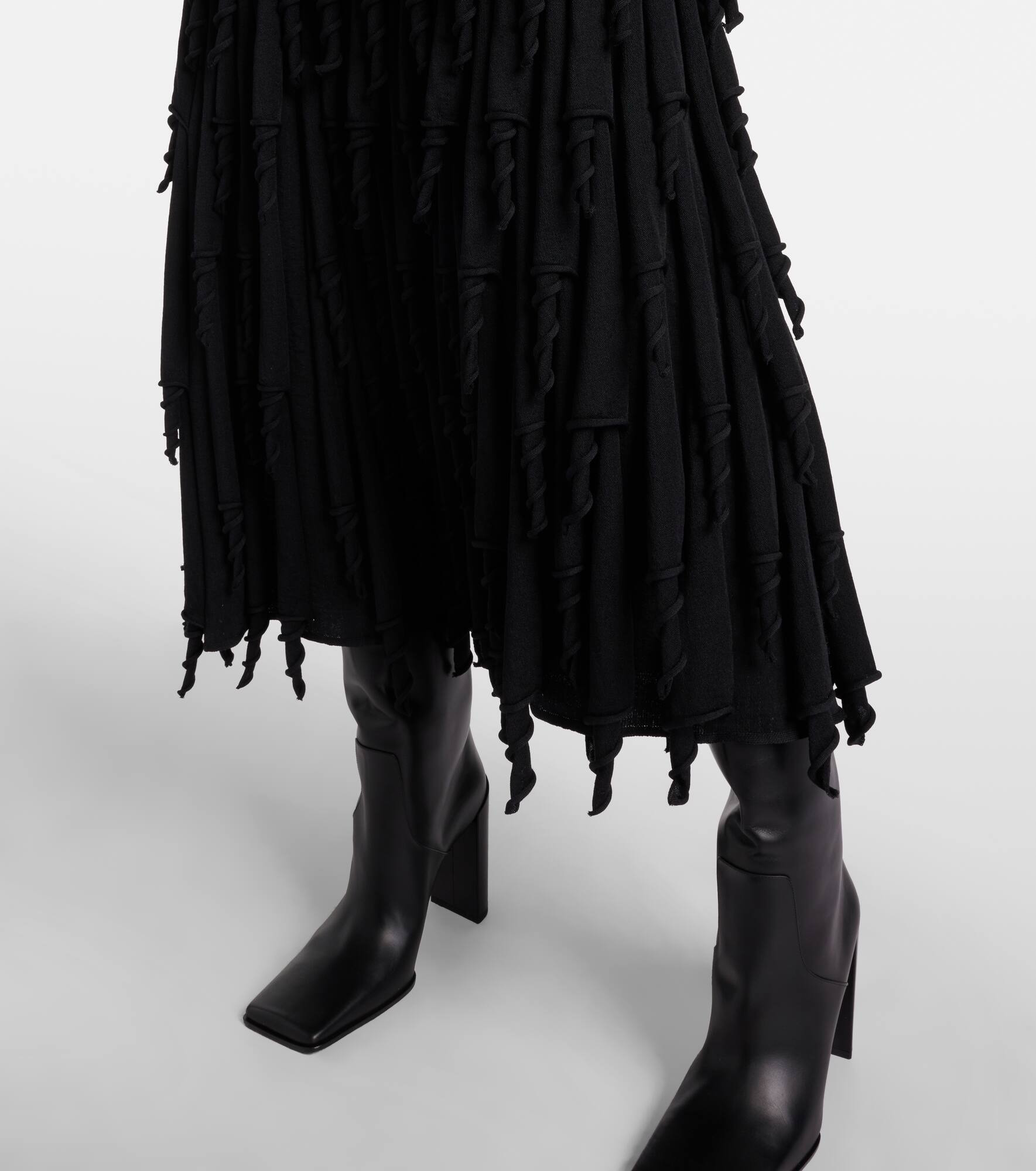 Tiered wool and silk maxi skirt - 5