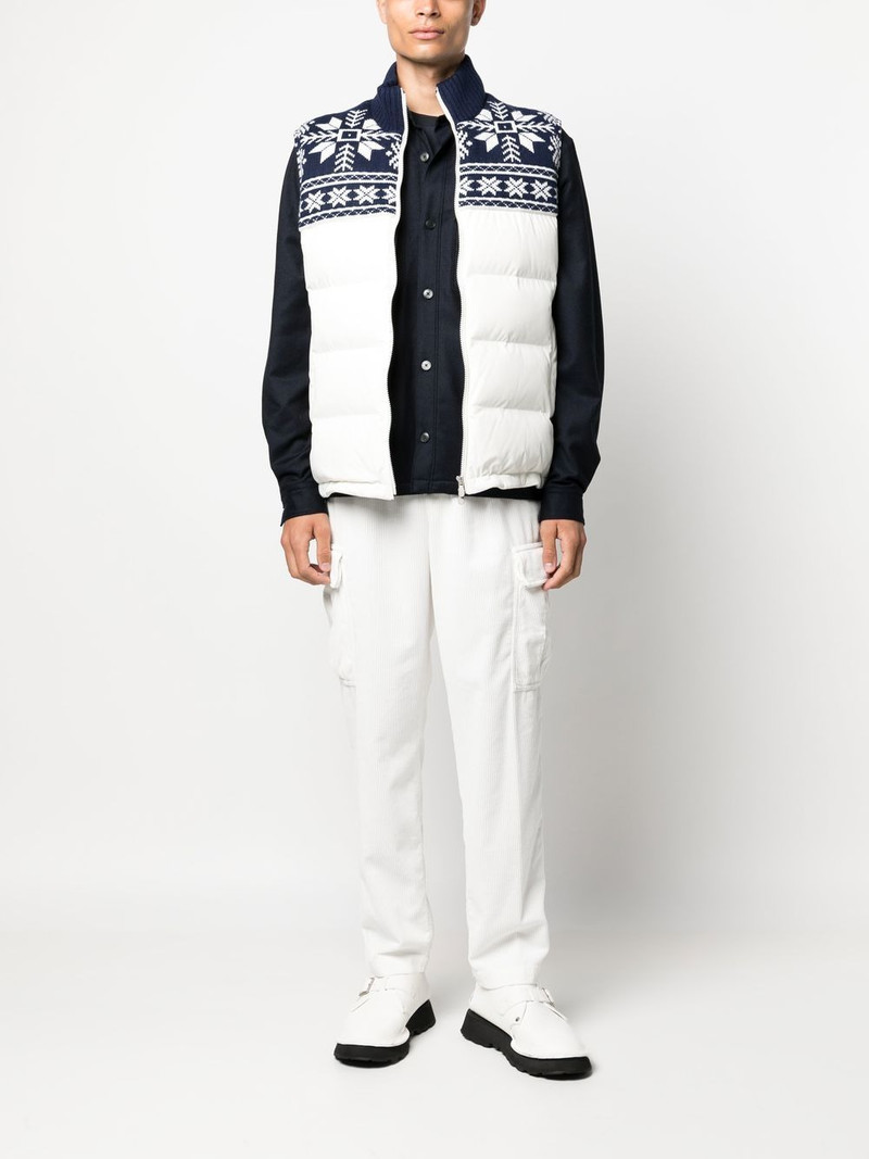 Brunello Cucinelli Fair Isle panelled gilet outlook