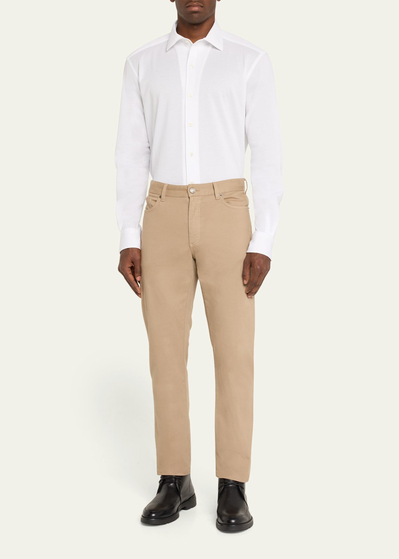 ZEGNA Men's Pique Jersey Sport Shirt outlook