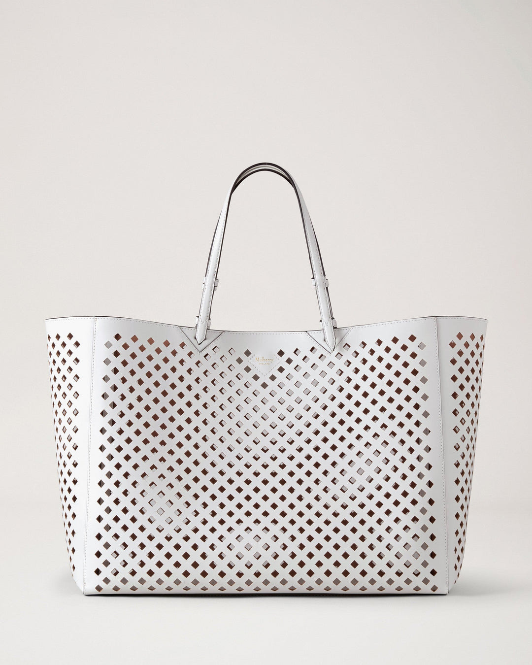 Xl Perforated Tote White Perforated Leather - 6