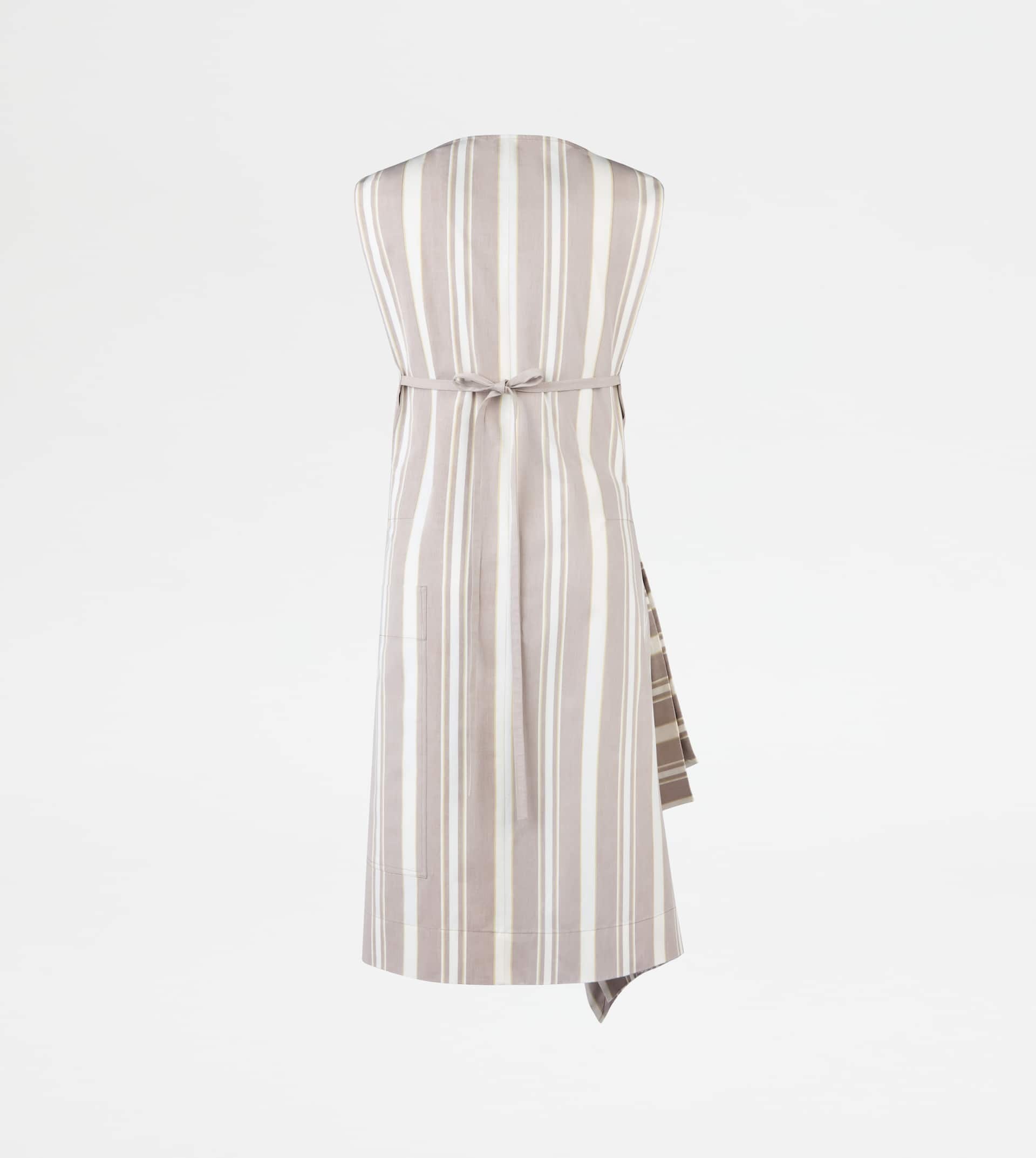 DRESS IN COTTON - BROWN, WHITE, YELLOW - 2
