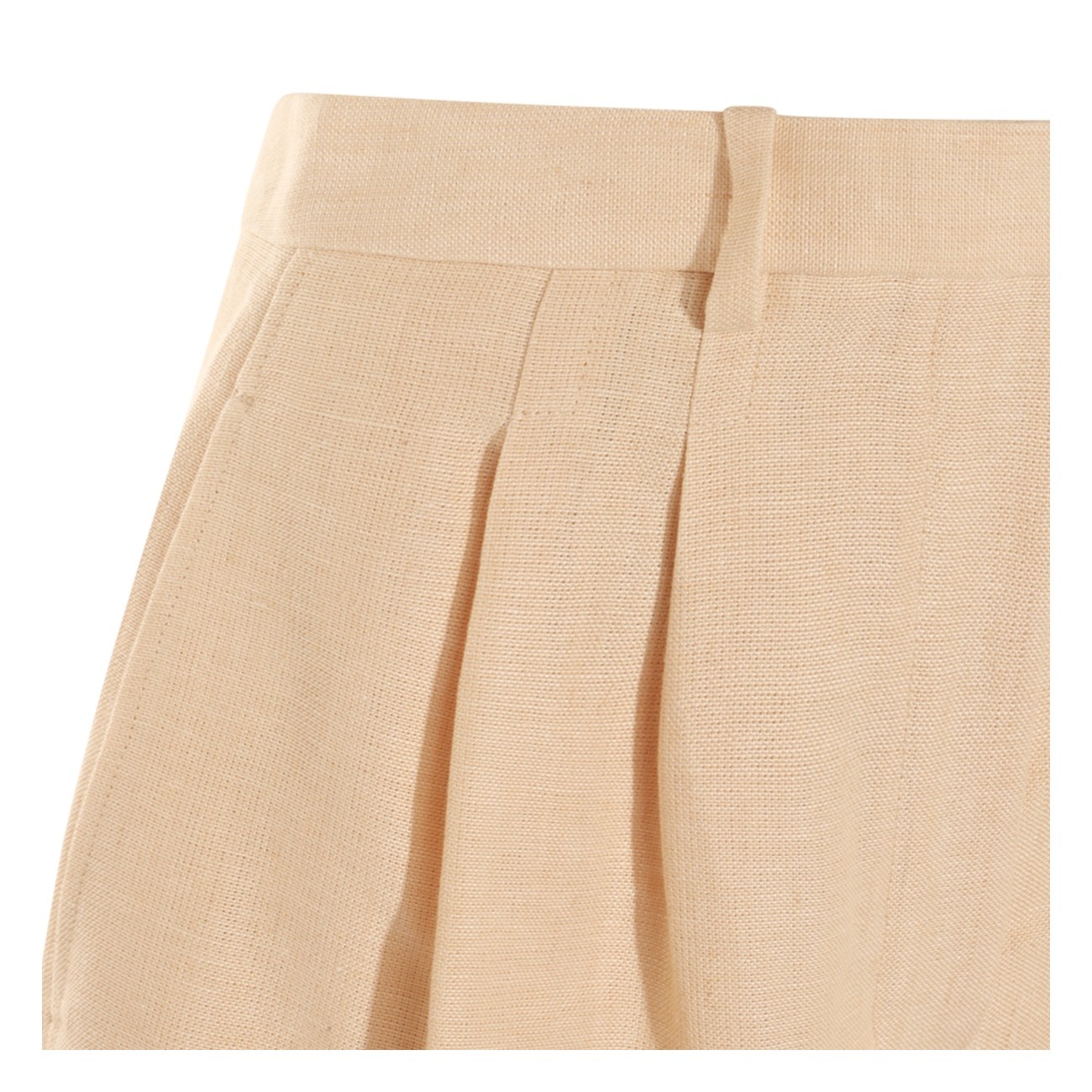 beige linen shorts - 3